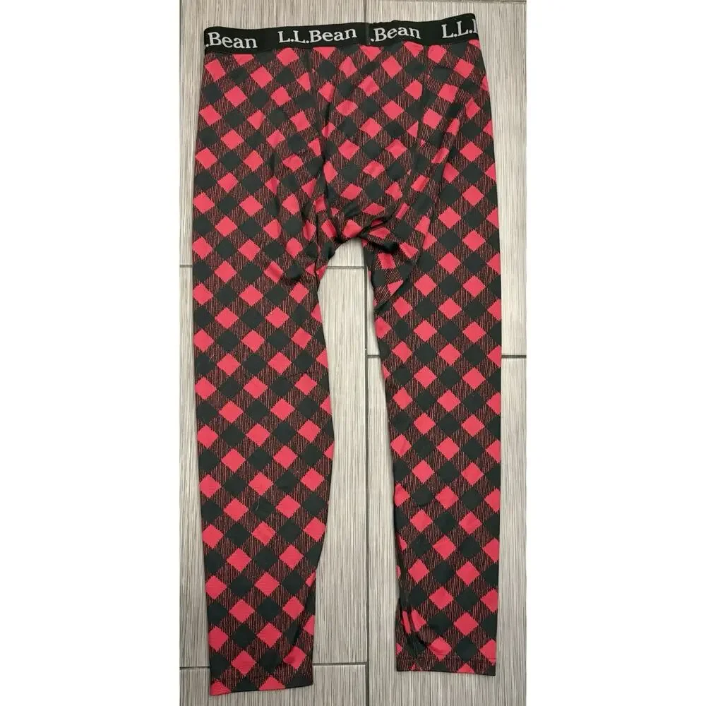 L.L.Bean Everyday Performance Leggings Red/Black Buffalo Plaid Size XL Reg